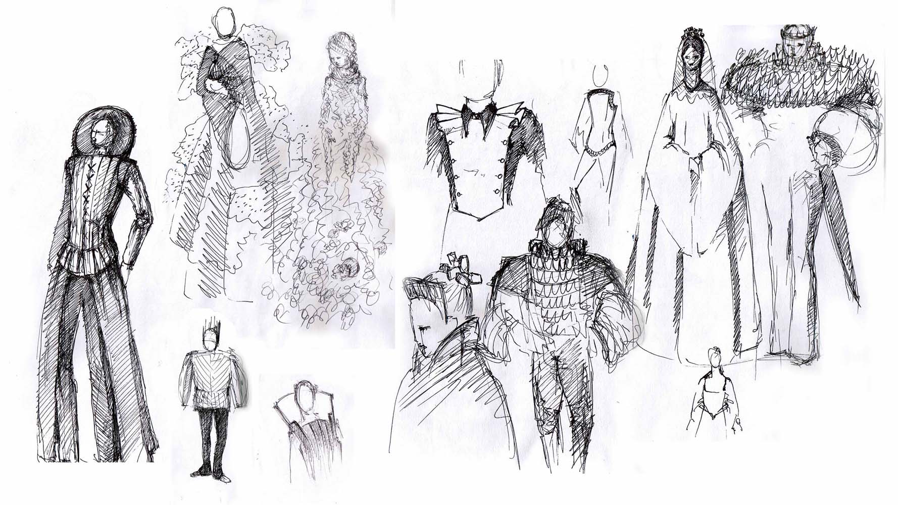 EARLY COSTUME SKETCHES